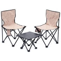 shumee Kamperski stoli s 3-delno mizo.