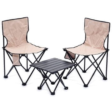 shumee Kamperski stoli s 3-delno mizo.