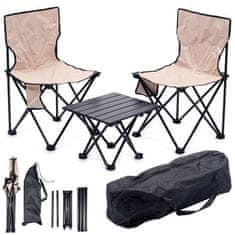 shumee Kamperski stoli s 3-delno mizo.