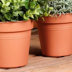 Artemis 3x rjav plastični vrtni lonček za rastline, rože, zelišča 13x12 cm