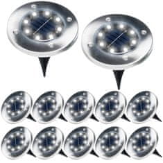 shumee 12x solarna vrtna svetilka talne svetilke LED disk s senzorjem