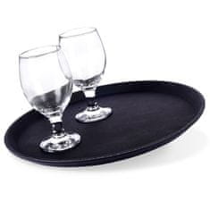 shumee Nedrseč natakarski pladenj za nošenje v restavracijah okrogel črn