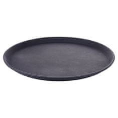 shumee Nedrseč natakarski pladenj za nošenje v restavracijah okrogel črn