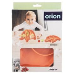 Orion Otroški silikonski krožnik, deljen, oranžen slon, 23,5x19x3,5 cm