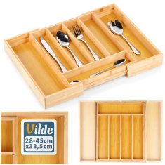 Vilde Raztegljiv predal za jedilni pribor iz bambusa 28-45x33,5 cm