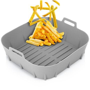 shumee Silikonski vložek za cvrtnik brez maščobe, siv, 22 cm