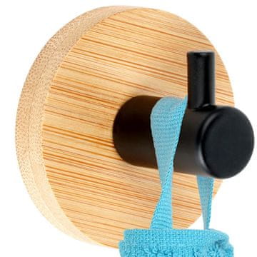 shumee Bambusov kavelj, kovinsko samolepilno stojalo za brisače, kopalniška krpa