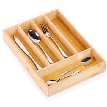 shumee Vložek za predal za jedilni pribor iz bambusa 25x35 cm
