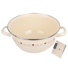 shumee Emajlirana skleda z ročaji, kremna, TONCA, 33 cm, 5 l