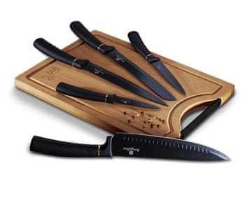 shumee KOMPLET 5 KUHINJSKIH NOŽEV Z DESKO BERLINGER HAUS BH-2550