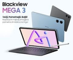 Blackview Mega 3 tablični računalnik, 30,7 cm (12.1"), 4G LTE, 12GB+256GB, Android, moder (Skyline Blue)