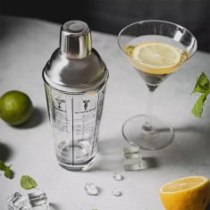 shumee STEKLENI BARMANSKI SHAKER 400 ml Z RECEPTI KLAUSBERG KB-7647