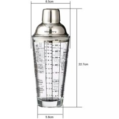shumee STEKLENI BARMANSKI SHAKER 400 ml Z RECEPTI KLAUSBERG KB-7647