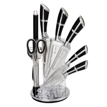 shumee 9-DELNI KOMPLET KUHINJSKIH NOŽEV V STOJALU Z BRUŠILCEM IN ŠKARJAMI E-6262