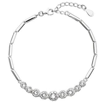 Evolution Group Srebrna zapestnica s kristali Swarovski 33111.1