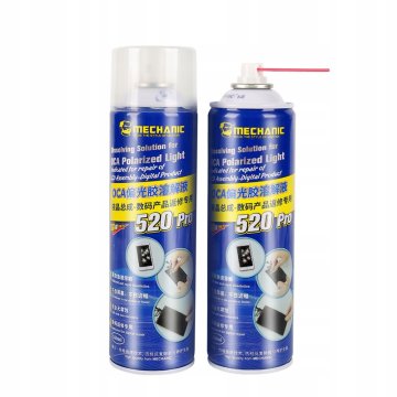 shumee Mechanic 520 Pro Spray - Profesionalno OCA lepilo topilo za LCD zaslone | 550 ml | Varno za zaslon in okvir | Hitro delovanje | Za servise GSM in elektronike