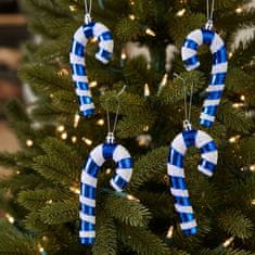sarcia.eu KOMPLET okraskov SLADKORNA PALICA, 13 cm, PLASTIČNI okraski za božično drevo, obeski za božično drevo, SET 4 kosi