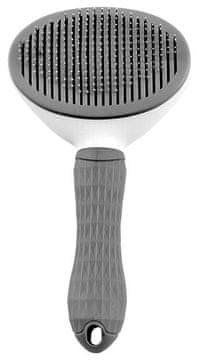 Camerazar Samočistilna krtača za dlako za pse in mačke z gumijastim ročajem proti zdrsu, dimenzije 10,5 cm x 20 cm