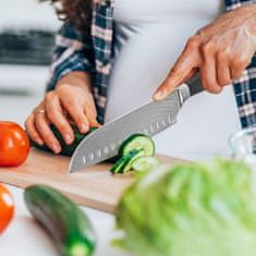 Artemis Kuhinjski nož Orion Damscus za rezanje in sekljanje iz damaščanskega jekla Santoku