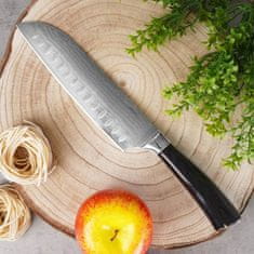 Artemis Kuhinjski nož Orion Damscus za rezanje in sekljanje iz damaščanskega jekla Santoku