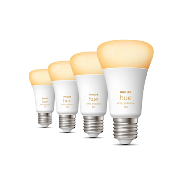 shumee Philips Hue WA 6W A60 E27 4-paket Philips Hue | Hue WA 6W A60 E27, 4-paket | E27 | 6 W | Toplo bela 2200–6500K | Bluetooth in Zigbee