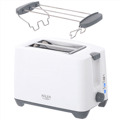 shumee Adler | AD 3216 | Opekač kruha | Moč 750 W | Število rež 2 | Material ohišja Plastika | Bela