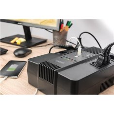 shumee Digitus | UPS večnamenski | UPS večnamenski, 600VA/360W, LED 12V/7Ah x1, 4x CEE 7/7, 3x IEC C13, USB, RJ45 | 600 VA | 360 W