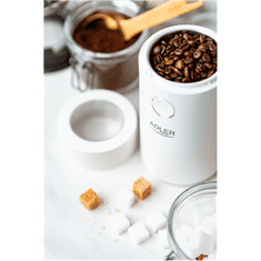 shumee Adler | AD 4446ws | Mlinček za kavo | 150 W | Prostornina kavnih zrn 75 g | Število skodelic kosov | Bela
