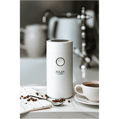 shumee Adler | AD 4446ws | Mlinček za kavo | 150 W | Prostornina kavnih zrn 75 g | Število skodelic kosov | Bela