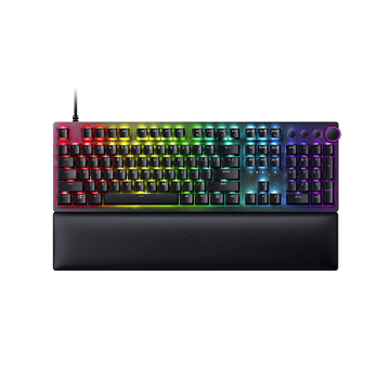shumee Razer | Huntsman V2 optična igralna tipkovnica | Igralna tipkovnica | RGB LED osvetlitev ozadja | NORD | Žična | Črna | Številska tipkovnica | Rdeče linearno stikalo