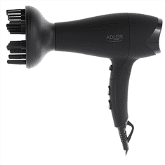 shumee Adler | Sušilnik za lase | AD 2267 | 2100 W | 3 temperaturne nastavitve | Difuzor | Črna