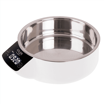 shumee Adler | Kuhinjska tehtnica s skledo | AD 3166 | Največja teža (kapaciteta) 5 kg | Gradacija 1 g | Vrsta zaslona LCD | Bela