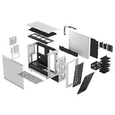 shumee Fractal Design | Meshify 2 RGB TG prozorno odtenek | Stransko okno | Bela | E-ATX | Napajalnik priložen Ne | ATX