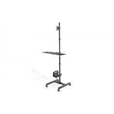 shumee Voziček DIGITUS DA-90374 - za LCD zaslon / tipkovnico / miško / procesor - črn | 49,5 cm x 50 cm x 178 cm | 10,3 kg