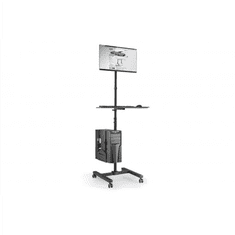 shumee Voziček DIGITUS DA-90374 - za LCD zaslon / tipkovnico / miško / procesor - črn | 49,5 cm x 50 cm x 178 cm | 10,3 kg