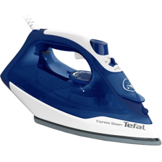 shumee TEFAL | FV2838E0 | Parni likalnik | 2400 W | Prostornina rezervoarja za vodo 270 ml | Neprekinjen izpust pare 40 g/min | Izpust pare g/min | Modra/bela
