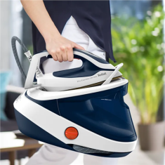 shumee TEFAL | Parna postaja Pro Express | GV9712E0 | 3000 W | 1,2 l | 7,7 bara | Samodejni izklop | Funkcija navpičnega izpusta pare | Funkcija čiščenja vodnega kamna | Bela/modra