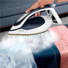 shumee TEFAL | Parna postaja Pro Express | GV9712E0 | 3000 W | 1,2 l | 7,7 bara | Samodejni izklop | Funkcija navpičnega izpusta pare | Funkcija čiščenja vodnega kamna | Bela/modra