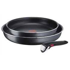 shumee TEFAL | L1589132 Ingenio XL Force | Komplet ponv | Cvrtje | Premer 24/28 cm | Snemljiv ročaj | Črna