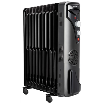 shumee MPM | Električni grelec | MUG-21 | Oljni radiator | 2500 W | Število stopenj moči 3 | Primerno za prostore do m² | Črna