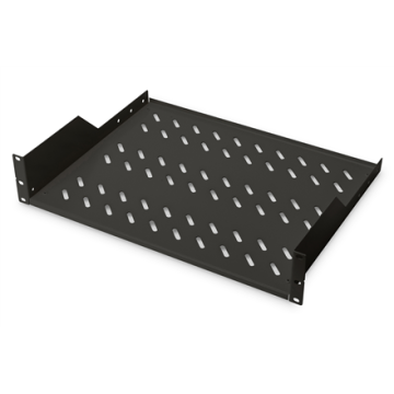 shumee Digitus | Polica za stojalo | DN-19 TRAY-2-SW | RAL 9005 | Višina (enote stojala) 2U