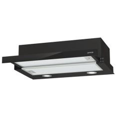 shumee Gorenje | Napa | TH62E4BG | Razred energijske učinkovitosti C | Teleskopska | Širina 60 cm | 450 m³/h | Mehansko upravljanje | Črna | LED
