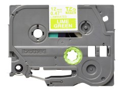 shumee Brother TZ-EMQG35, 12 mm bel na limetno zelenem mat traku | Brother