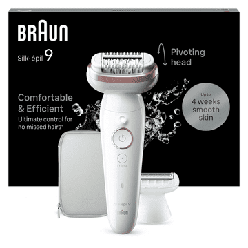 shumee Braun epilator | SES9-030 Silk épil 9 | Čas delovanja (največji) 50 min | Stopnji moči 2 | Mokro in suho | Bela/roza