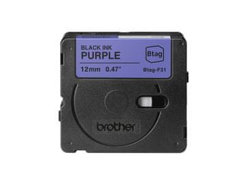 shumee Brother BTAG-F31 BTAGF31 12 mm črni na vijoličnem traku