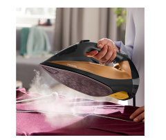 shumee Philips DST7040/80 serija 7000 | Parni likalnik | 2800 W | Prostornina rezervoarja za vodo 300 ml | Neprekinjena para 50 g/min | Izpust pare 250 g/min | Črna/zlata