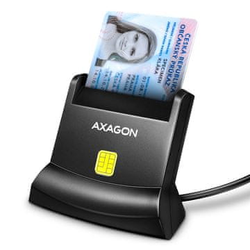 shumee AXAGON Univerzalni namizni USB kontaktni bralnik pametnih kartic/osebnih kartic z dolgim kablom USB-A | CRE-SM4N