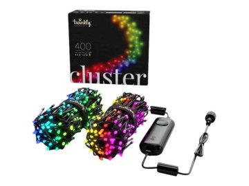 shumee Twinkly Cluster Smart LED 400 RGB, 6 m, črno-zelen kabel | Twinkly