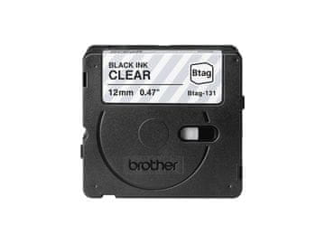 shumee Brother BTAG-131 BTAG131 12 mm črna na prozornem traku