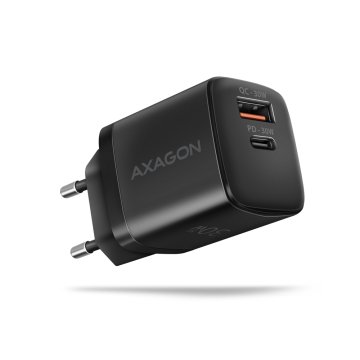 shumee AXAGON Sil stenski polnilnik 2x vrata (USB-A + USB-C), 30 W | ACU-PQ30